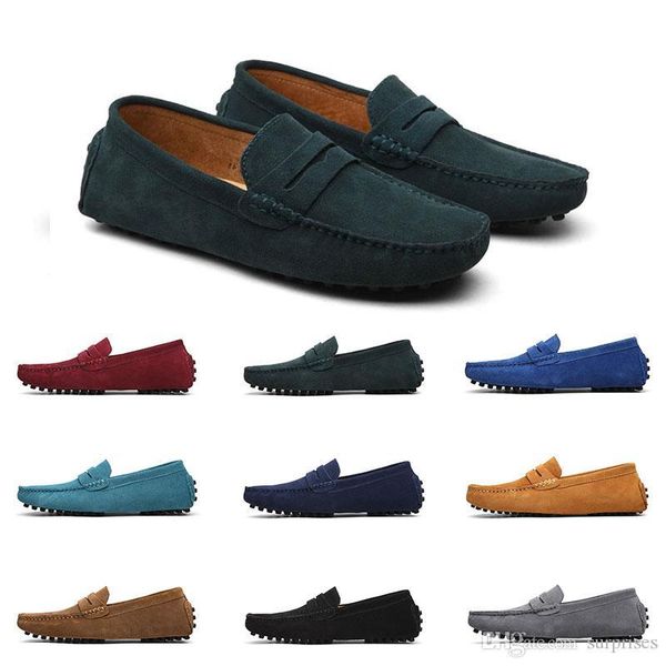 

2020 large size 38-49 new men's leather men's shoes overshoes british casual shoes espadrilles twenty four, Black