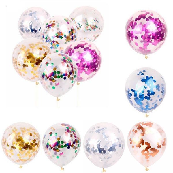 

kids toys 12 styles fashion multicolor latex sequins filled clear balloons novelty toys beautiful wedding birthday party decorations jy217