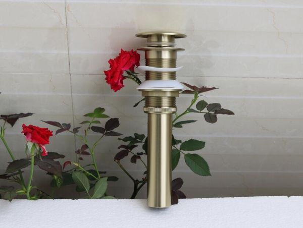 

латунный слив раковины европейский ретро ручной умывальник дренажные фитинги латунная столешница сливная труба бассейна отжимной дренаж