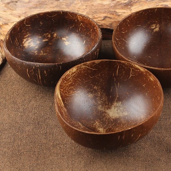 

natural coconut bowl decoration fruit salad noodle rice wooden handicraft creative shell bowls