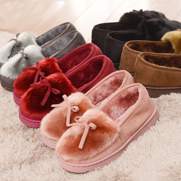 

women indoor shoes snow boots plush winter warm shoes fashion slip on flat moccasin waterproof women ankle boots sxyz299, Black