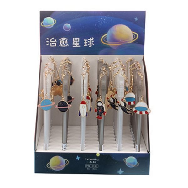 

1 pcs 0.5mm kawaii gel pens healing planet pendant black gel ink pens for writing cute stationery office school supplies