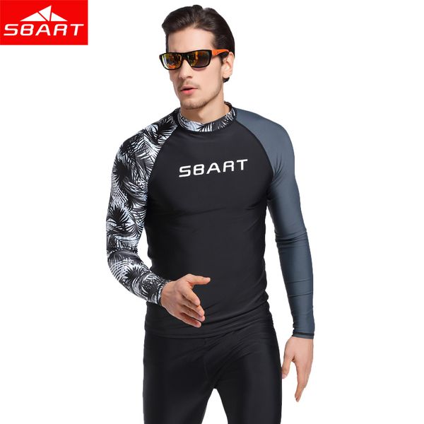 

sbart new men windsurf rashguard lycra surf swim shirt uv protection rash guard diving long sleeve plus size 3xl swimsuit l
