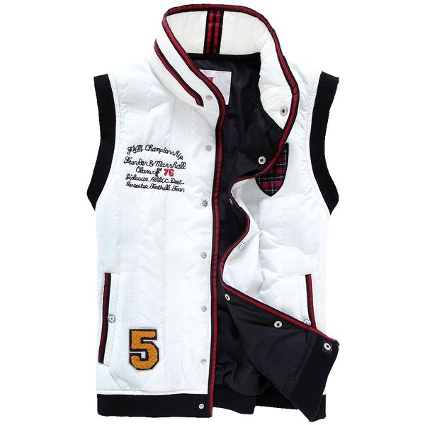

2019 new style men's stand collar keep warm thicken slim casual vests vest for winter youth trend big plus size m-4xl 3 colors, Black;white