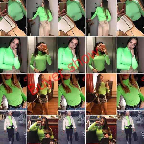 

spring tees t shirt women fashion solid regular long sleeve casual knitted women t-shirts blusas female, White