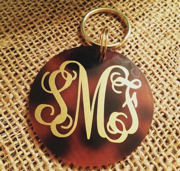 

dhl round 5cm fringe 3cm acrylic key chain wholesale clear blank acrylic tassel monogram keychain, Slivery;golden