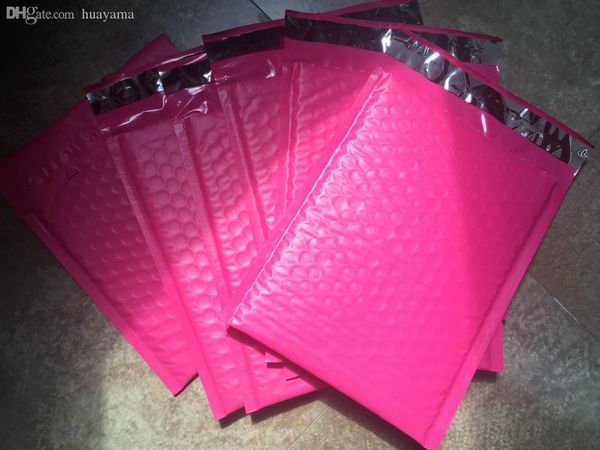 

wholesale-[pb#47+]- pink 7.3x9inch / 185x230+40mm usable space poly bubble mailer envelopes padded mailing bag self sealing [100pcs