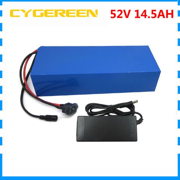 Ücretsiz gümrük ücreti 1000W 51.8V 14.5AH lityum pil 52V 15Ah elektrikli scooter pil 52V ebike pil kullanım NCR PF 2900mah hücreleri