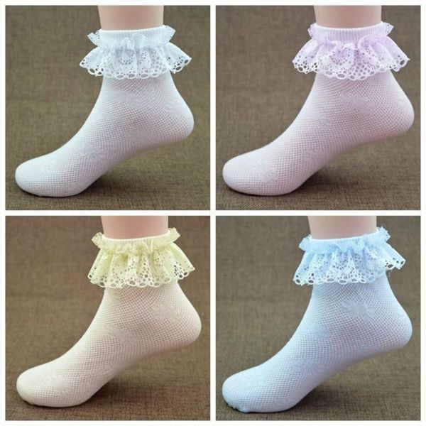 

4pcs lace baby girls socks princess baby knee high wedding mesh toddler girls socks floral tights leg warmer for kids, Black;white