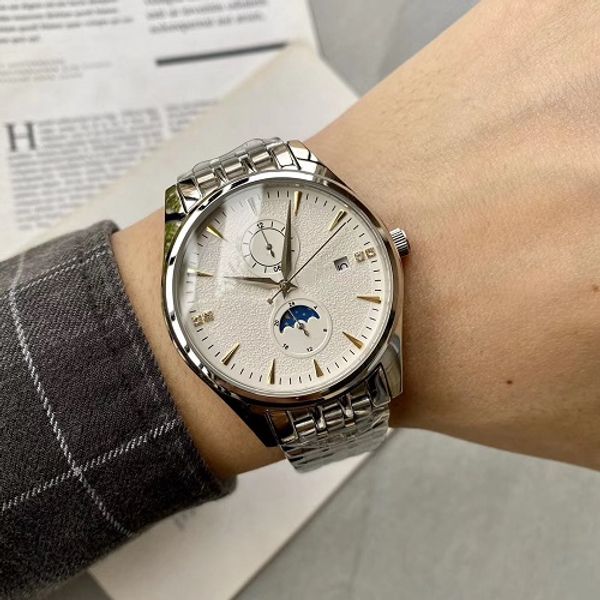 

luxury mens watches,41mm,automatic mechanical movement,original fine steel link belt,mineral wear-resistant mirror,date display month displa, Slivery;brown