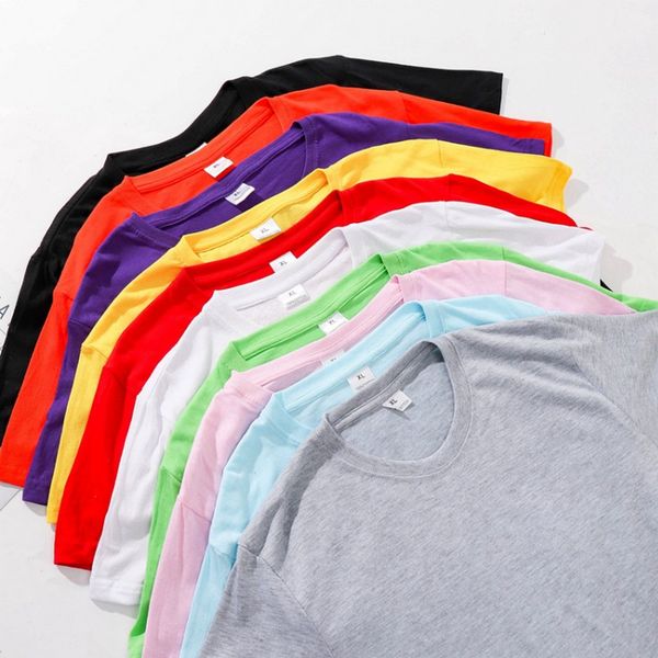 

11 candy colours плюс размер 3xl лето повседневная свободная женская футболка корейский стиль простой с коротким рукавом сплошной цвет женск, White