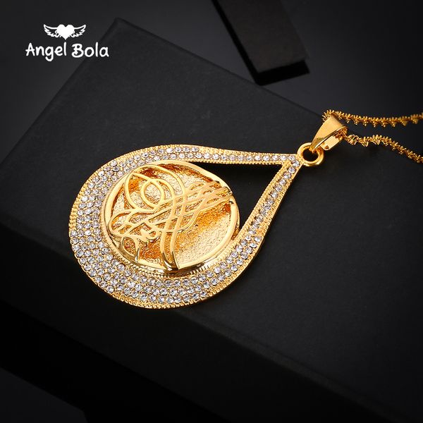 

sell middle east muslim islamic drilled water drop totem necklace ms. men's necklace, Silver