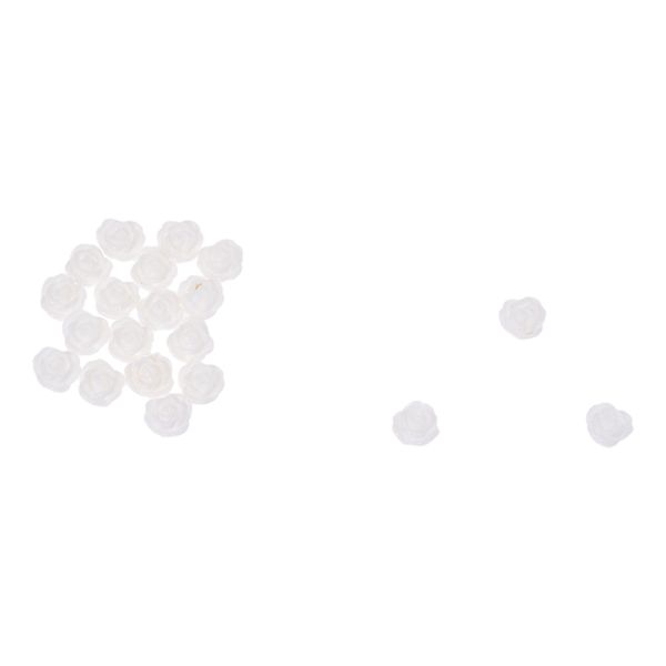 

20x acrylic 3d white flowers slices nail art tips uv gel diy decoration, Black