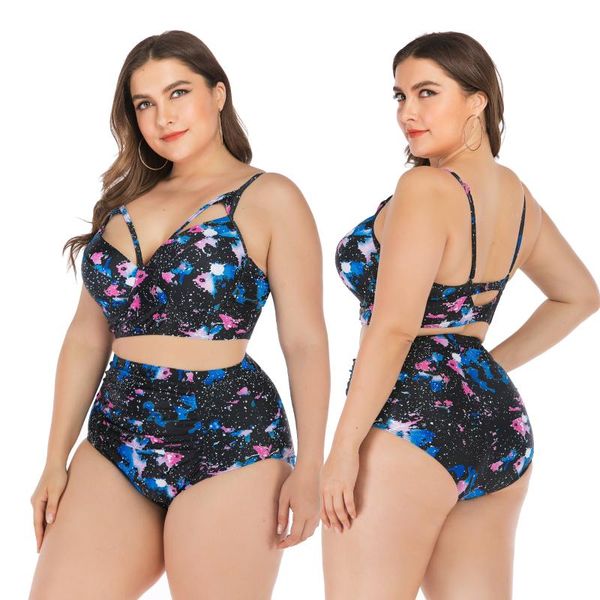 

swimsuit plus size bikini set high waisted bikini set 4xl large size swimwear women retro print push up bikinis beach wear 100kg, White;black
