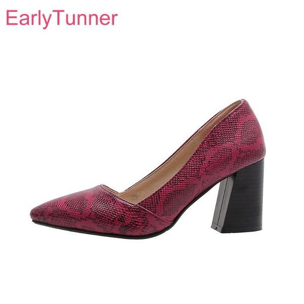 

2020 new red white women pumps elegant high square heels lady party shoes plus big small size 11 32 43 45 48, Black