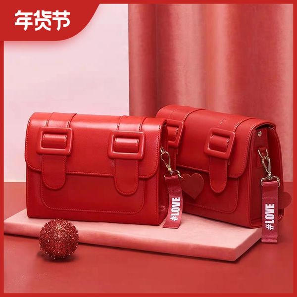 

2020 новый таиланд кембридж сумка небольшая сумка женская кожа цвет панели плеча чистый красный сумка liu языки бао