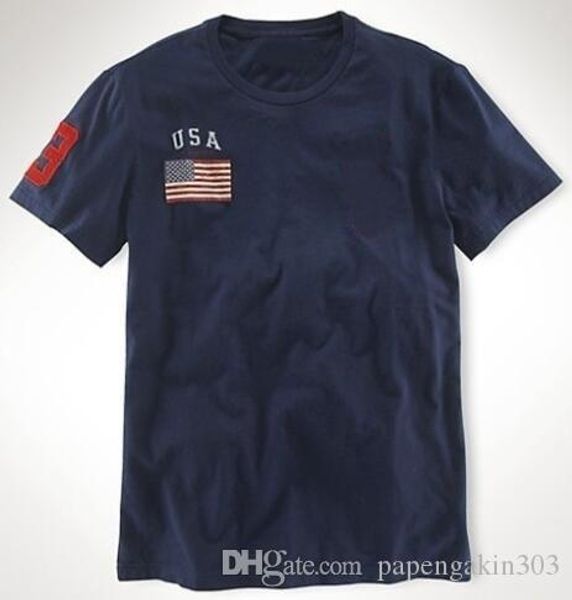 

usa flag print men solid t-shirts cotton jersey casual tees sport t shirt short sleeve o-neck red white navy blue, White;black