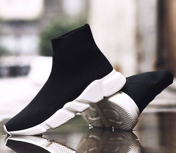 

2019 лучшее качество speed ​​trainer черный дизайнерские кроссовки мужчины женщины черный красный повседневная обувь мода носки тапки top bo, Black