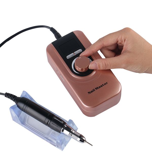 

35000rpm portable nail drill manicure set file nail pen machine set kit with eu plug battery portable nail grinding machine, Silver