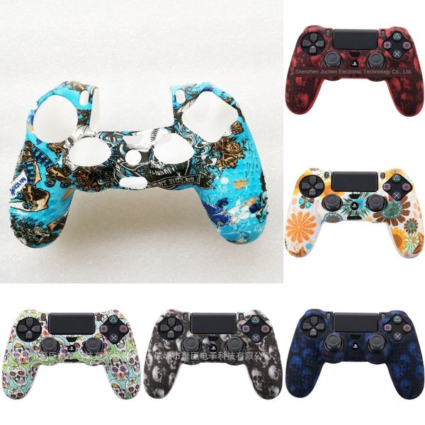 

kvaqx silicone gamepad for grip cover protector case + 2 caps kit skin controller ps4