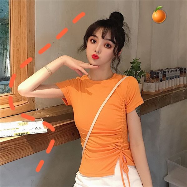 

t-shirt women's short-sleeved fashion 2020 summer slim versatile design short t-shirt women's short-sleeved fashion 2020 summer sl, White