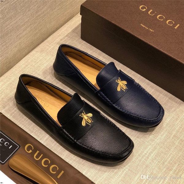 

21fw leather men casual shoes luxury brands 2019 mens loafers moccasins breathable slip on black vintage lazy shoes plus size 37-45 madaj