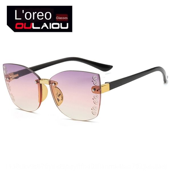 

frameless trimming children's sun 7710 uv-proof sunglasses for boys and girls 2020 sun glasses, Blue