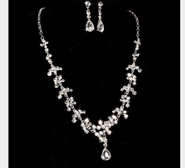 

bride's wedding garment jewelry alloy necklace earrings, Slivery;golden