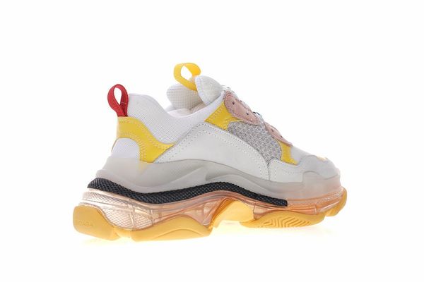 

2019 новый париж crystal bottom triple-s leisure shoes обувь на платформе triple s кроссовки для мужчин womens vintage kanye grandpa trainer, Black