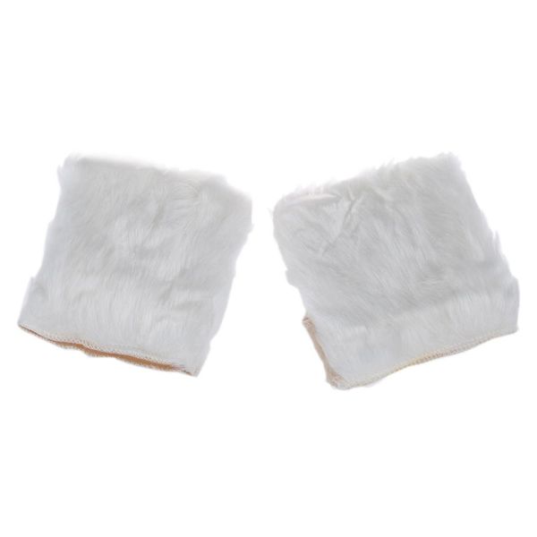 

fashion- faux fur covered fingerless warmer gloves, Blue;gray