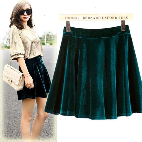 

2017 women skirt summer spring new solid casual empire fashion plus cute skirt pleated empire korean short skirts, Black