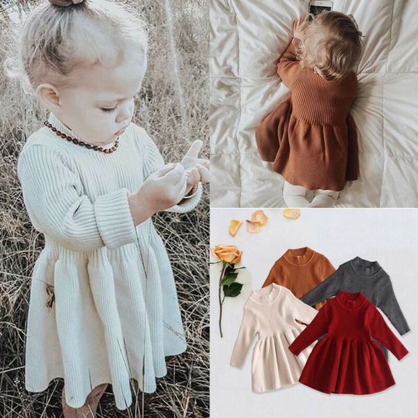 

winter toddler baby girl clothes sweater dress kids girls dresses princess skirt, Red;yellow