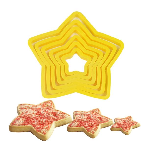 

6pcs / set plastic кекс сердце pentagram форма cookie cutter прессформы торта бисквит fondant diy торт кухня кулинария инструменты 2a0332 др