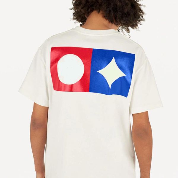 

19ss logo t-shirt summer breathable tee letter monogram geometric printed casual simple men women street short sleeve clothing s-2xl, White;black