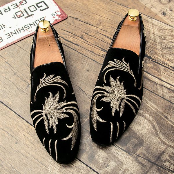 

2019 new men dress shoes evening party wedding shoes daily office suit cow suede chaussures hommes big size 47 s4-51, Black