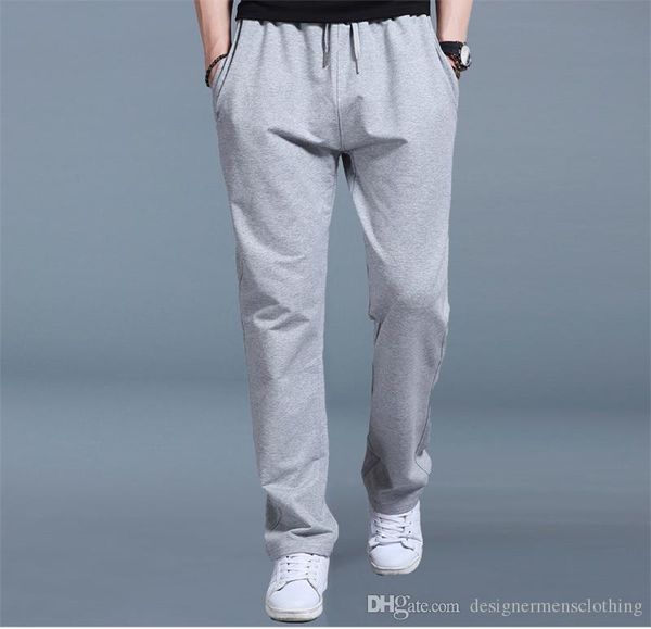 

solid color waist sashes fashion sport pants mid waist designer loose drawstring pencil pants mens trousers, Black