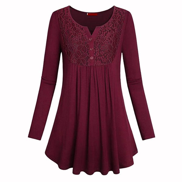 

plus size s-xxl plain t shirt women black elastic basic lace patchwork female casual long sleeve t-shirt, White