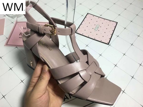 

duping520 real cowhide square head thick heel shoes, sandals women high heels sandals slippers mules slides pumps shoes sneakers, Black