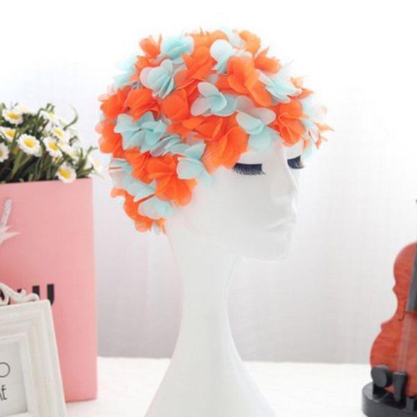 

дамы swim cap принадлежности пляж бассейн hat урожай 3d цветы bathing плавательные колпачки