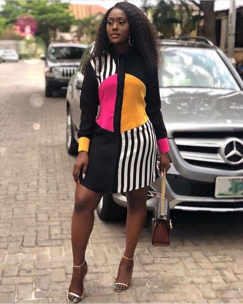 

2019 african dashiki dress new design middle dress full sleeves nice printed for lady/women, Red