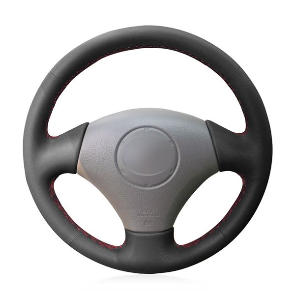 

hand-stitched black artificial leather car steering wheel cover for vios corolla 2000-2004 mark 2 gs430 gs300 2004