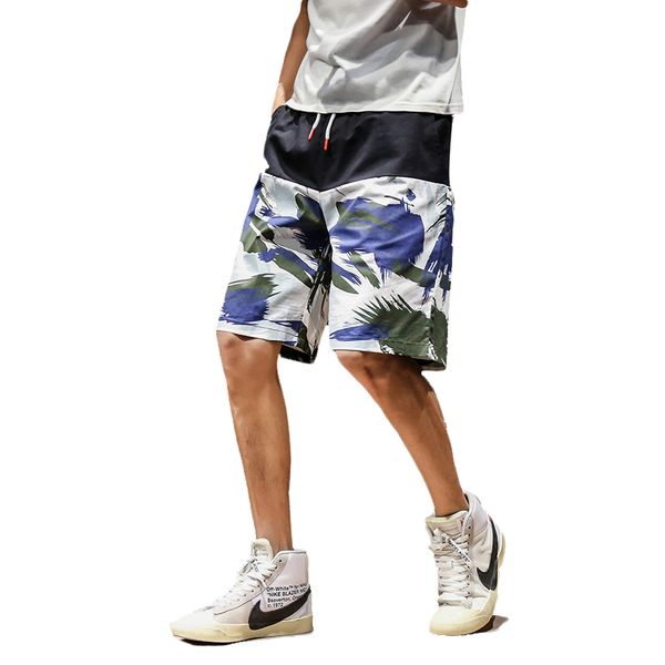 

new fashion men's shorts 2019 summer printed elastic waist casual hip hop shorts men beach board bermuda mens short pants, White;black