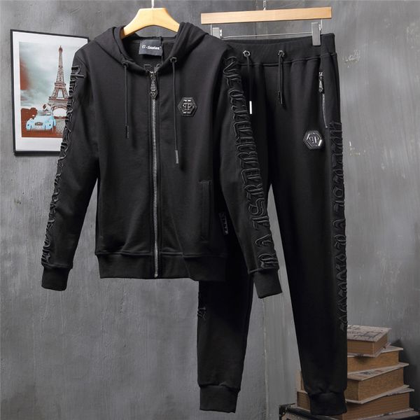 

men's sport coats luxury tothe crime equipment man hat coat, zipper leisure men's skull hip-hop campaign champion coat, Gray