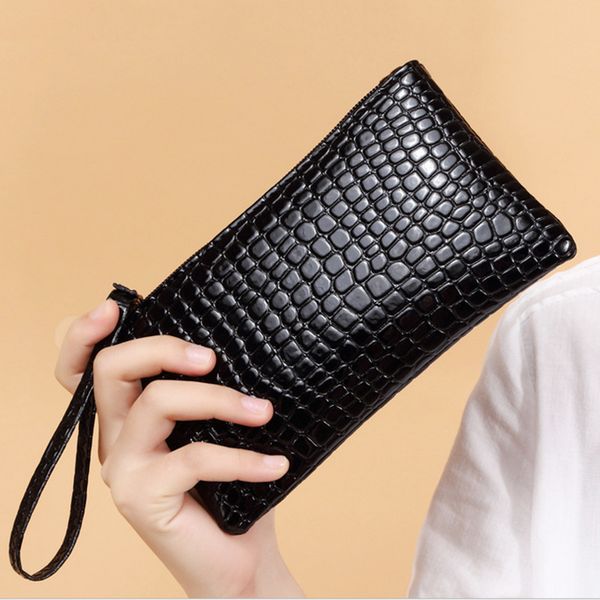 

cross border 2019 korean-style new style wallet mobile phone bag a generation of fat women's handbag gift night market stall who, Black
