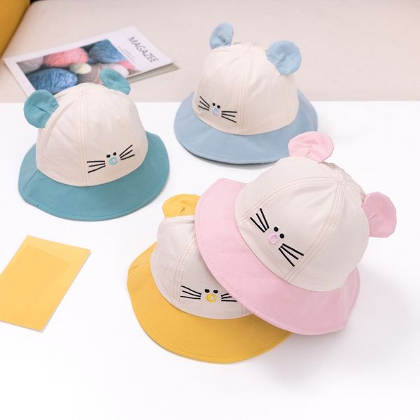 

summer fashion baby kids boys and girls cut cap toddler spring bucket hat sun cap hot, Yellow