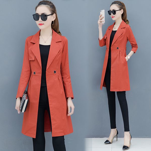 

new loose trench coat for women's long windbreaker clothes spring autumn korean thin wild coat women long women trench, Tan;black