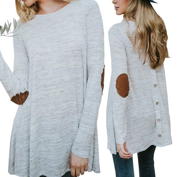 

long round collar sleeves thin section bottoming shirt splicing imitation deer skin velvet women's wear wood button decorate jacket t s, Black