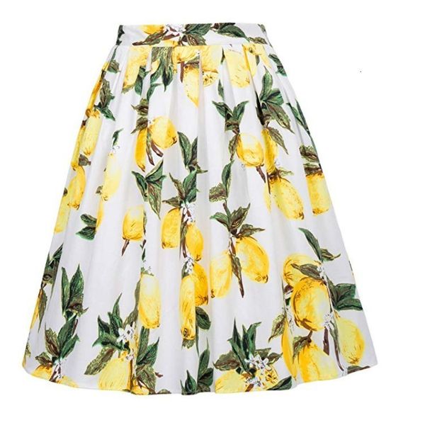 

2019 женская складка печати половина тела юбка плюс размер, Black