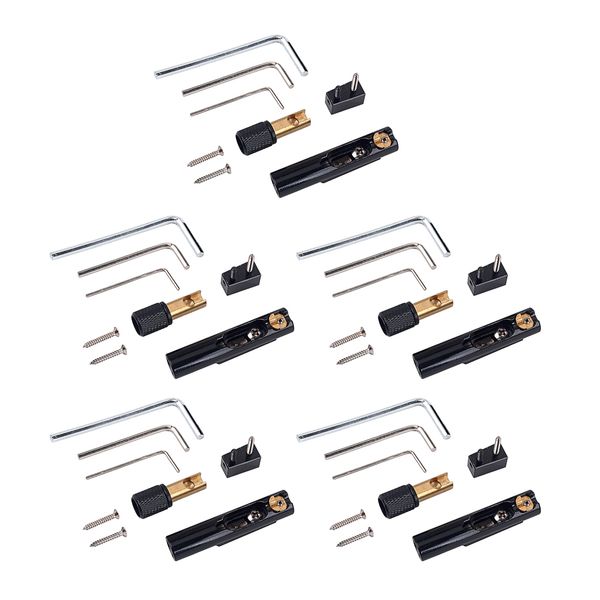 

5 sets 5 strings nickel black single headless bass bridge kits, adopted from steel material, it is durable and long lasting use