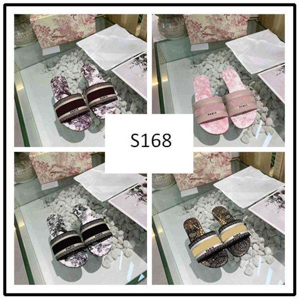 

latest new slippers summer luxury woman beach alphabet slippers designer rough sandals knitted cloth embroidery woman shoes 8, Black